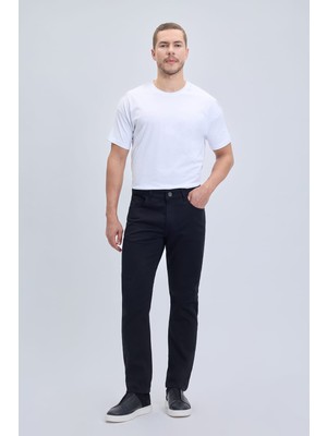 Hatemoğlu Siyah Slim Fit 5 Cep Pamuklu Kanvas Pantolon