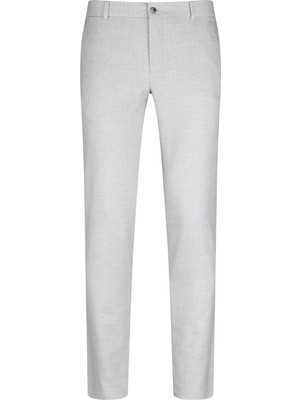 Hatemoğlu Gri Regular Fit Yandan Cepli Keten Pantolon