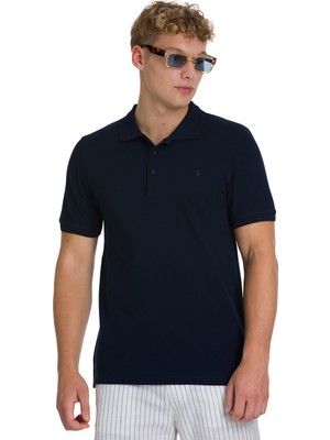 Hatemoğlu Lacivert Regular Fit 100% Pamuk Polo Yaka Tişört