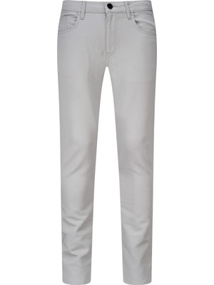 Hatemoğlu Gri Slim Fit Pamuklu 5 Cep Kanvas Pantolon