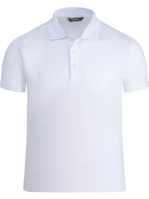 Hatemoğlu Beyaz Regular Fit 100% Pamuk Polo Yaka Tişört
