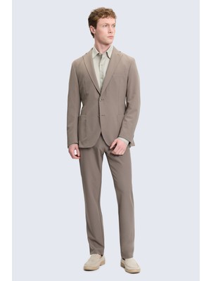 Hatemoğlu Vizon Slim Fit Mono Yaka Casual Takım Elbise