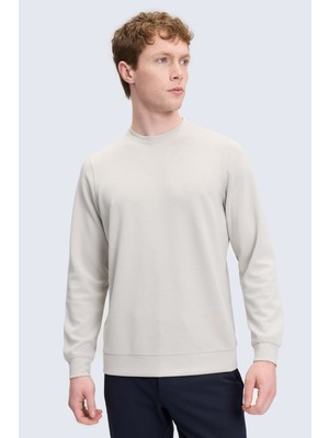 Hatemoğlu Gri Regular Fit Bisiklet Yaka Sweatshirt