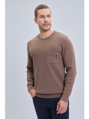 Hatemoğlu Vizon Regular Fit Bisiklet Yaka Kazak