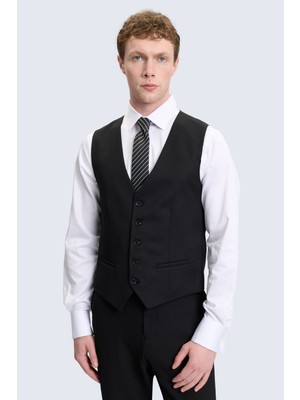 Hatemoğlu Siyah Slim Fit Klasik Yelek
