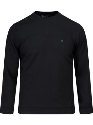 Hatemoğlu Siyah Regular Fit Bisiklet Yaka Sweatshirt