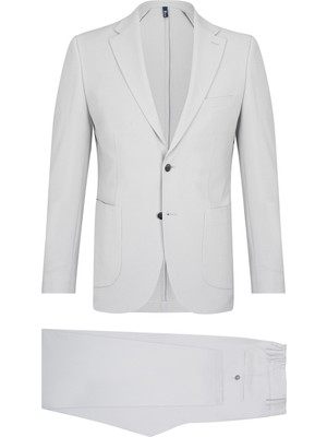 Hatemoğlu Gri Slim Fit Mono Yaka Casual Takım Elbise