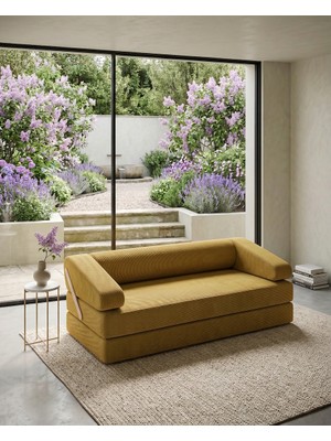 Nestime 180X90 cm Yatak Olabilen Modüler Sünger Koltuk | Hareketli Sırt Dayamalı | Çıkarılabilir & Yıkanabilir Kılıf