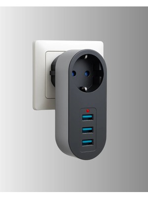 Filizora Digital Market Isıya Dayanıklı 3 USB Portlu Güvenlikli Priz – Akıllı Enerji Yönetimi