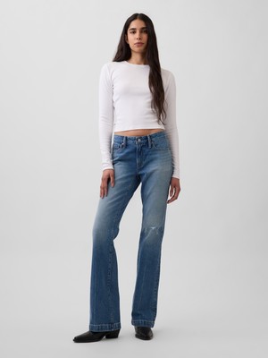 Gap Kadın Mavi Low Rise Rigid Long & Lean Jean Pantolon