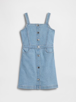 Gap Kız Çocuk Açık Mavi Denim Elbise