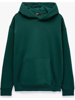 Koton Uzun Kollu Şardonlu Cepli Oversize Kapüşonlu Sweatshirt
