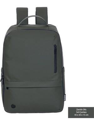 Marshmallow Zenith Office Backpack Haki Yeşil | Deri Ofis Sırt Çantası
