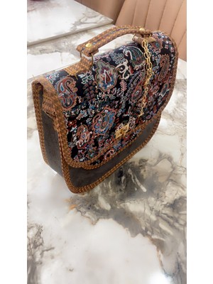 NV JEWELRY Kare Etnik Desen Çanta