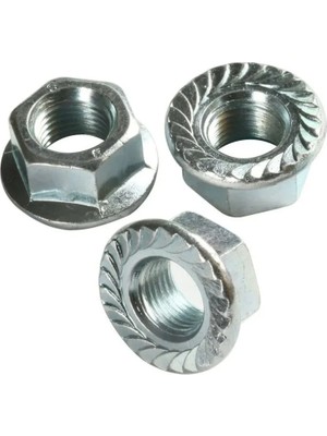 Mudanis Altıköşe Flanşlı Somun M6 - 100 Adet