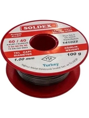 Mudanis 60/40 Lehim Teli 100 gr 1,00 mm (Sn:60 / Pb:40)
