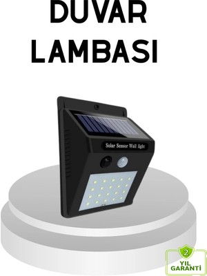 Armüz 20 LED Güneş Paneli Aydınlatma – Fotoselli ve Hareket Algılamalı Dış Mekan Duvar Lambası