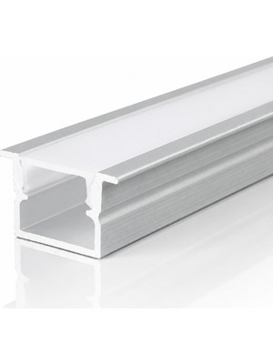 Ledarmy DL1610 Sıva Altı LED Profil 1 Metre 16X10 mm Eloksallı Alüminyum Flanşlı Gömme LED Kanal Opal Kapaklı Mobilya ve Alçıpan Aydınlatma