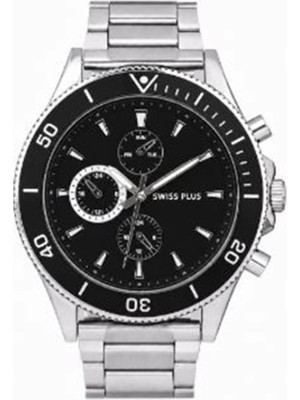 Casio Swiss Plus Man Watch Basic Seri Model-10 ST3516AGS Lüx Black-Silver(Kol Saati) (Kdo)