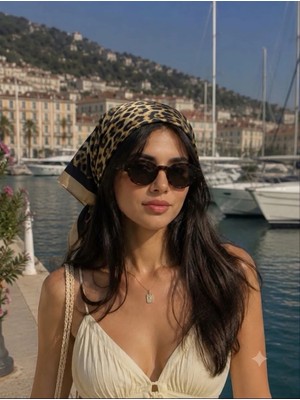 Trend Dokunuş 50-50 DatenKadın Leopar Desenli Fular Bandana