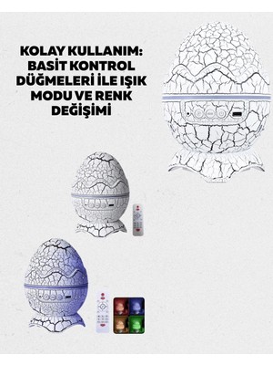 Esranın Dünyası Dinozor Yumurtası Tasarımlı Projektörlü Gece Lambası