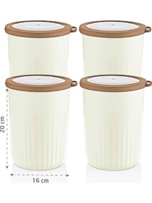 EstoreBox Vakumlu Saklama Kabı Silindir, Kumsal 2, 10 Lt*4'lü