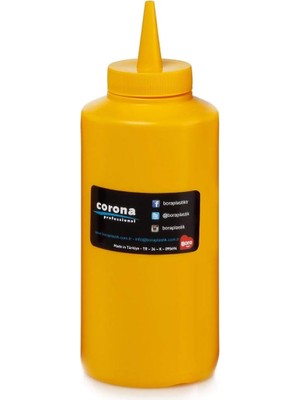 EstoreBox Corona Profesyonel Kapakli Ketçap Mayonez Sisesi, 420 Nulllliliters Kapasite, Sari