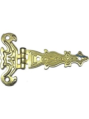 Mudanis Dekoratif, Sac Tek Kuyruklu Menteşe - 40X68 Mm, Küçük, Sarı, 1 Adet Çok Renkli