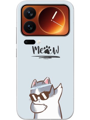 Le Balvo Xiaomi 17 Pro Max Uyumlu Miyav Baskılı Silikon Kılıf