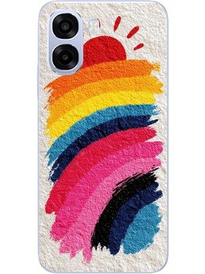 Le Balvo Oppo A6T - A6X Uyumlu Güneşli Gökkuşağı Baskılı Silikon Kılıf