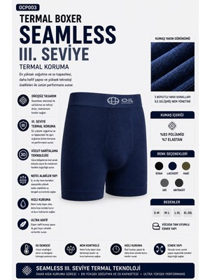 Oil Company Termal Lacivert Boxer Seamless Iıı. Seviye