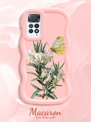HONTINGA Redmi Note 11 Pro 5g Uyumlu Kılıf Düşüme Önleyici Basitlik Anti Düşme Kamera Koruyucu Basit Pembe Yumuşak Silikon Couple Telefon Kılıfı Kelebek Desen K9-0324