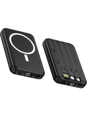 Snapron Snapmax SNP-3005 10.000 Mah Kablosuz Hızlı Şarj Magsafe Powerbank LED Ekranlı Çoklu Girişli (Kdo)