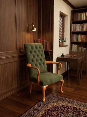 Gazzini Furniture Torino Klasik Ahşap Berjer