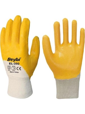 Beybi Pamuk Nitril Pmk KN350 9 Beden Eldiven 12LI Paket EN388 (2111X) (Kdo)