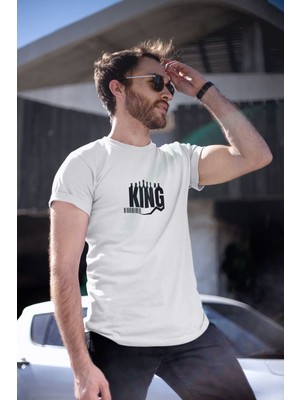 Velmora Fashion Erkek Özel Baskılı Modern Fit %100 Pamuk Bisiklet Yaka T-Shirt