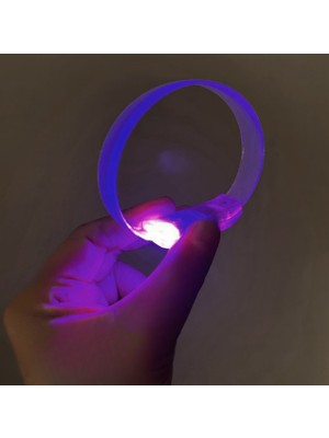 Uravas Store 3 Modlu Pilli LED Işıklı Esnek Parti Bilekliği Mor