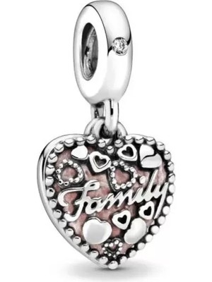 Kumsal Concept Bileklik ve Kolye Için 925 Ayar Family Sallantılı Gümüş Charm