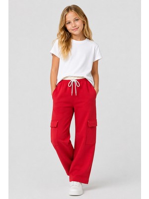 Tommy Life Fiesta Çift Kemerli Kargo Cepli Palazzo Kız Çocuk Eşofman Alt - 75198