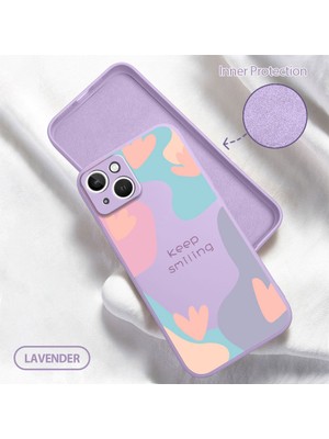 HONTINGA iPhone 13 ile Uyumlu Kılıfı Içi Kadifeli Düşüme Önleyici Basitlik Anti Düşme Kamera Korumali Yaratıcı Desen Telefon Kılıfı Kadın ve Erkek Için Uygundur K6-0050