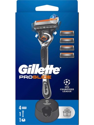 Gillette Proglide Tıraş Makinesi ve Yedek Bıçağı 4'lü + Tıraş Bıçağı Standı