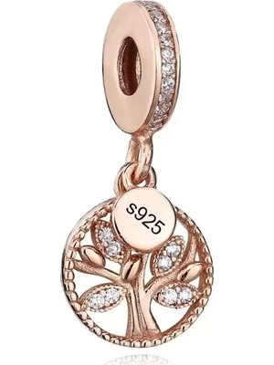Kumsal Concept Bileklik ve Kolye Için 925 Ayar Damgalı Gümüş Kaplama Yuvarlak Charm
