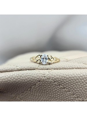 Fasek Gold Gümüş Yüzük - 0.60 Karat Pırlanta Möntörü Swarovski Taşlı Tasarım 925 Ayar Gümüş Evlilik Yüzüğü