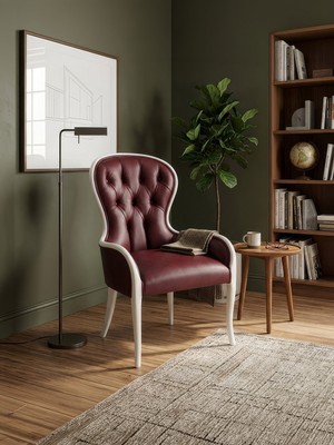 Gazzini Furniture Octopus Kapitone Döşemeli Ahşap Klasik Berjer