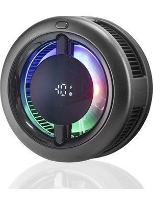 Uravas Store Manyetik Telefon Soğutucu Fan Rgb Dijital Ekranlı - Siyah CX19