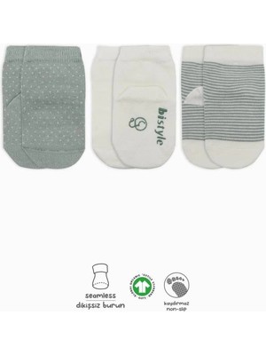 Mey Ithalat®  Puanlı Kaymaz Penye Soket Çorap 3'lü BS10108 Nil (Adet Fiyatıdır)