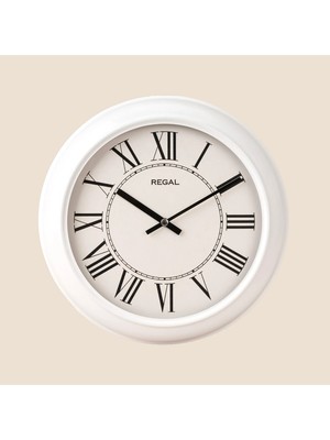 Regal Retro Duvar Saati - Beyaz - 29 cm