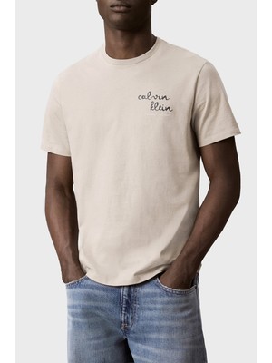 Calvin Klein % 100 Pamuk Slim Fit Bisiklet Yaka T Shirt LV04RG837GPED Erkek T Shirt LV04RG837G Ped