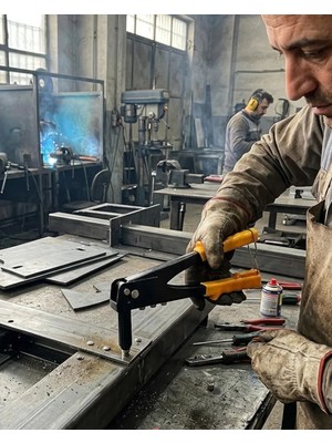 Uravas Store Profesyonel Perçin Tabancası Uzun Burunlu Kaymaz Tutma Kollu El Aleti