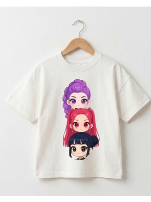 Babytex Anime Karakter Baskılı Çocuk Oversize Tişört Rumi Utsugi Kaoruko ve Nano Unisex Çocuk Tişörtü